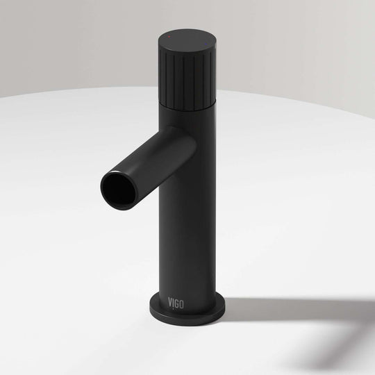 Matte Black single hole bathroom faucet with high arc spout and lever handle