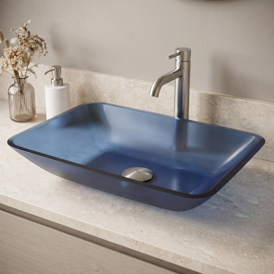 Sottile Rectangular Glass Vessel Sink