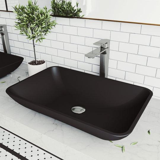 Contemporary vessel sink made of scratch-resistant glass
