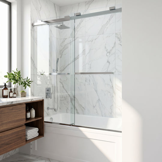 Houston VMotionโข Frameless Sliding Tub Door