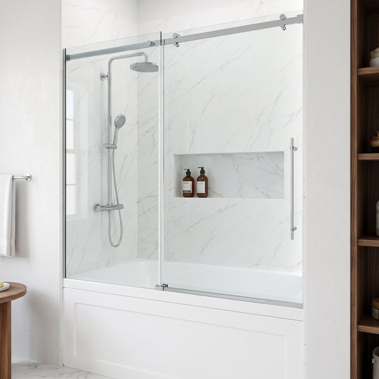 Luca Frameless Sliding Tub Door 56โ60 in.