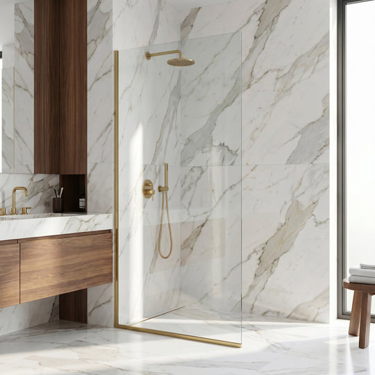 Meridian Zenith 34 x 74 in. Semi-Framed Fixed Shower Screen