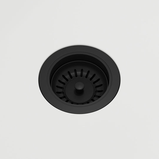 Matte black brass sink accessory with rust and scratch resistant finish