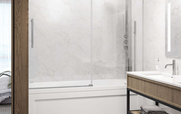 Effortless Elegance: VIGO Frameless Sliding Tub Doors That Are Easy to Clean