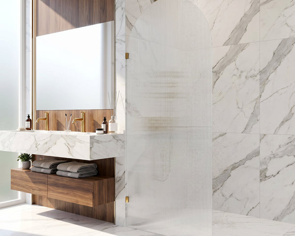 Fluted Glass Is the Texture of 2026 — and You Can Get It in Stock Shower Glass