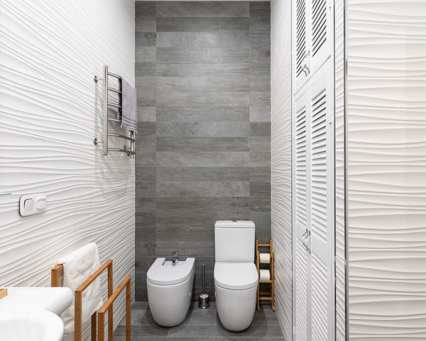 Stylish bathroom with elegant fixtures and contemporary design elements.