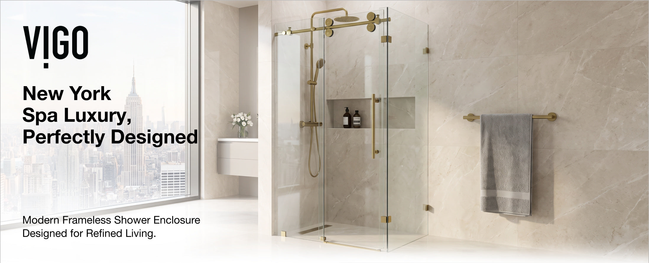 Winslow – 35 in. W X 46 in. L X 74 in. H Frameless Rectangular