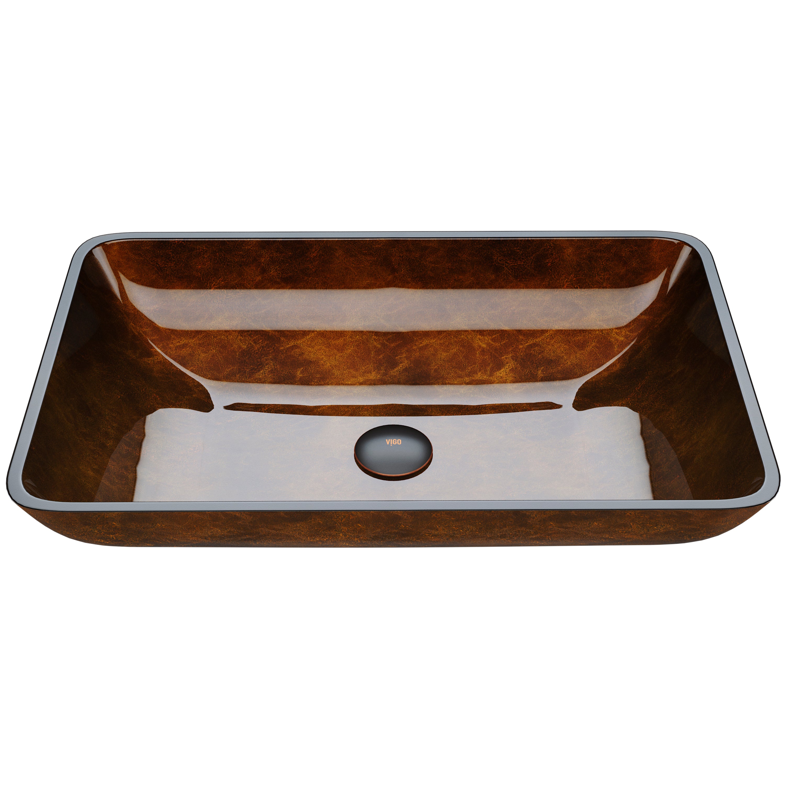 Donatello Glass 22 in. L x 15 in. W x 5 in. H Rectangular Vessel