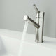 Brass bathroom faucet with fingerprint resistant finish and built-in water filter