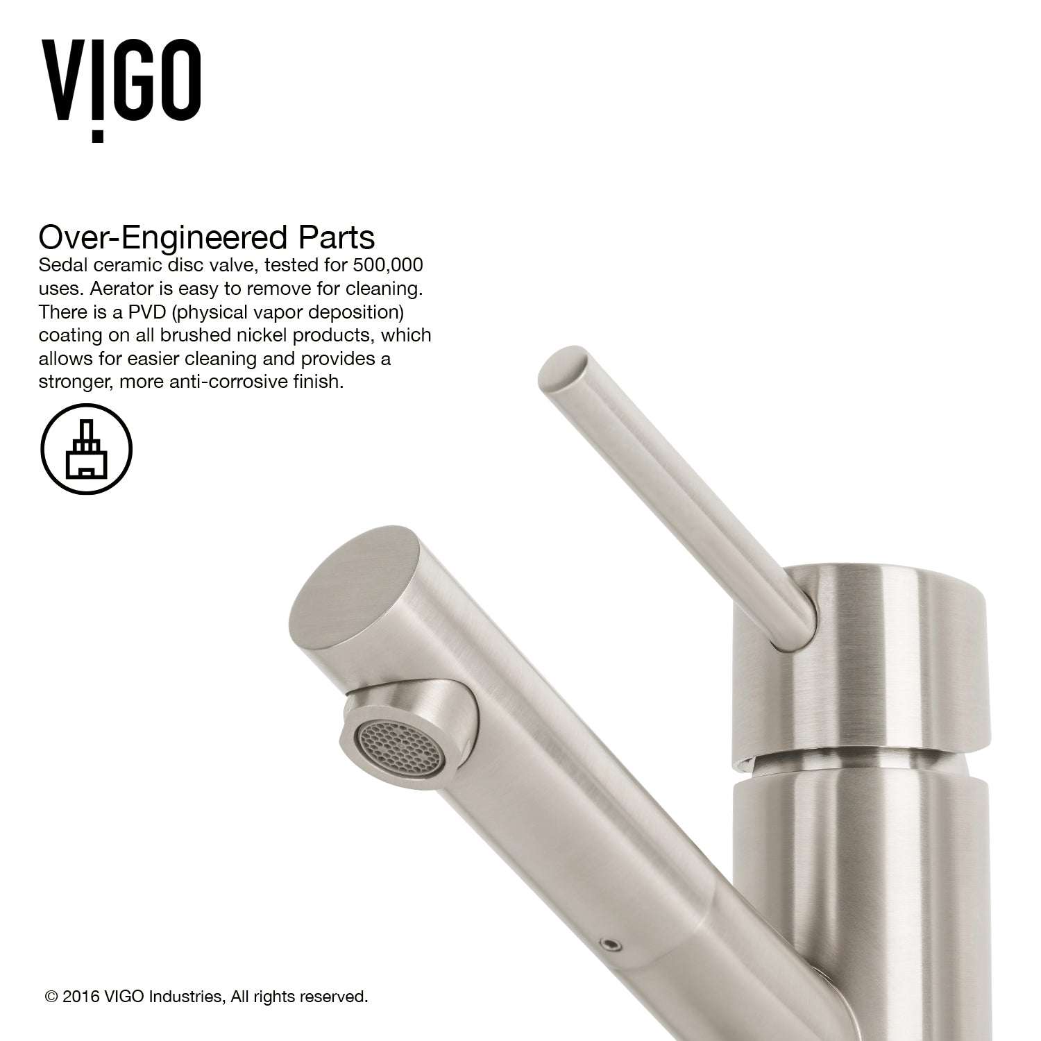 Contemporary bathroom faucet featuring ceramic disc cartridge and compression connection