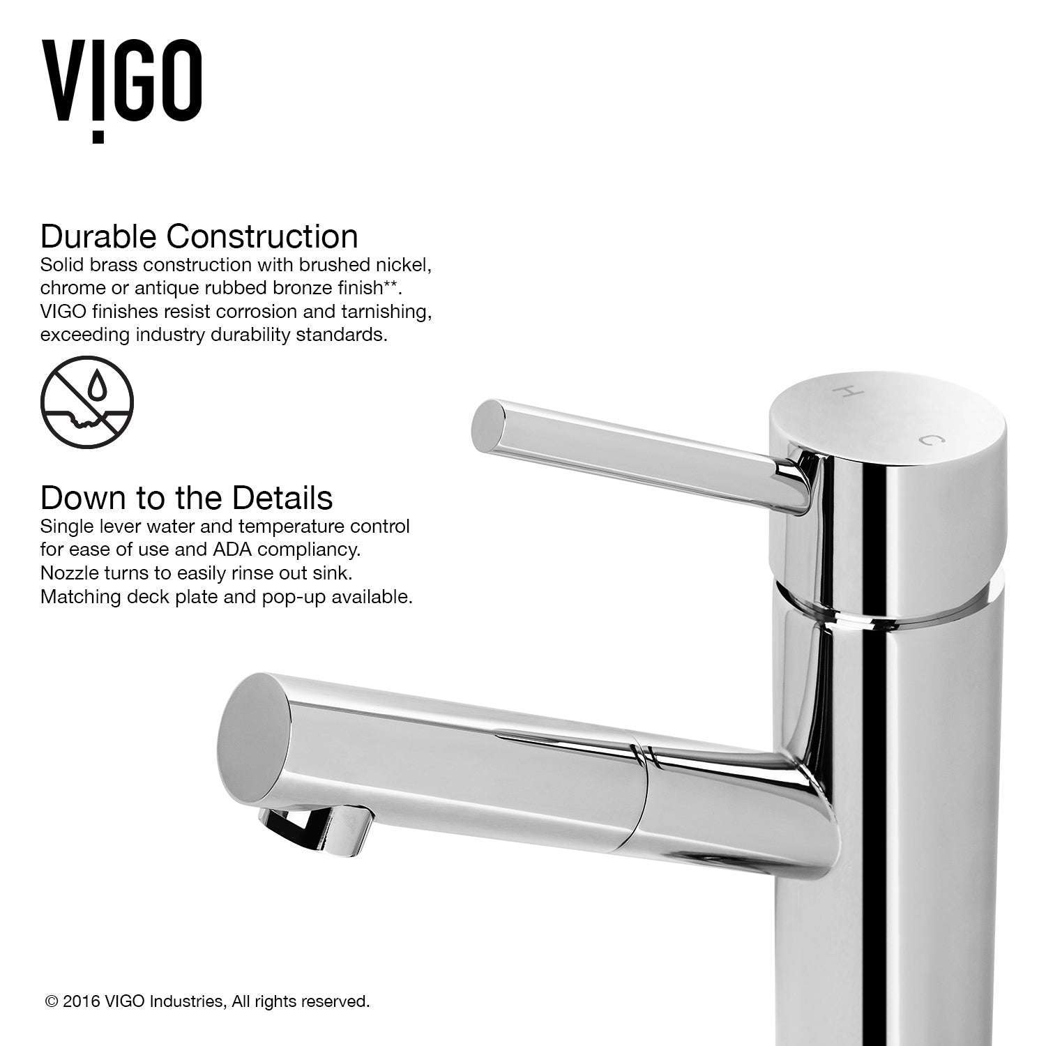 High arc spout faucet with low lead certification and included mounting hardware