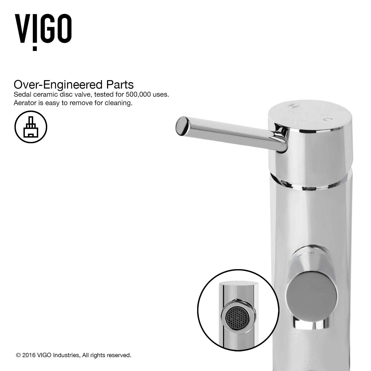 Contemporary bathroom faucet featuring ceramic disc cartridge and compression connection