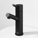 Matte black single hole bathroom faucet with high arc spout and lever handle