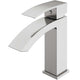 Modern deck-mounted faucet in brushed nickel with ceramic disc valve