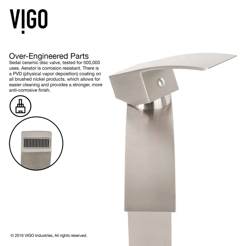 Deck-mounted faucet with ceramic disc cartridge and included mounting hardware