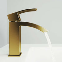 Contemporary bathroom faucet with low lead and tarnish-resistant brass