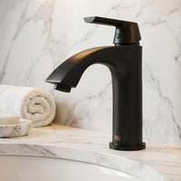 Penela Single-Hole Bathroom Faucet in Matte Black