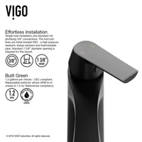 Deck-mounted single hole faucet with high arc spout and lever handle in matte black