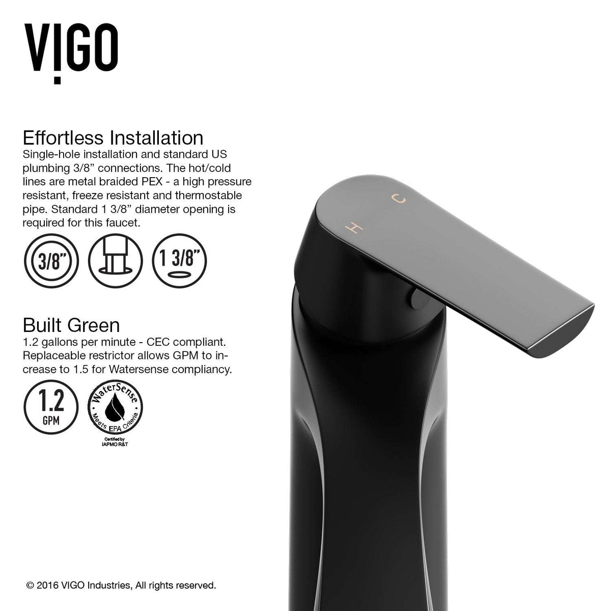 Deck-mounted single hole faucet with high arc spout and lever handle in matte black