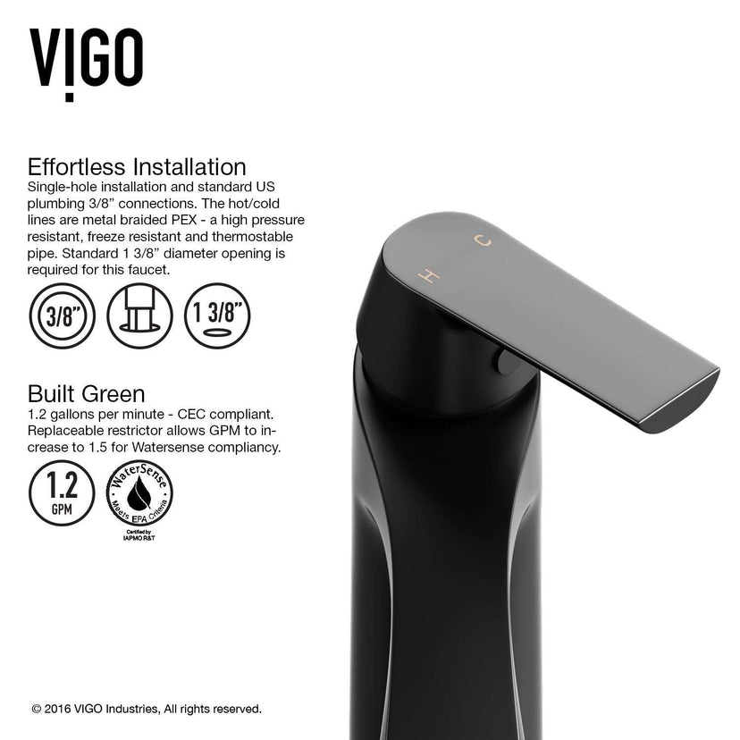 Deck-mounted single hole faucet with high arc spout and lever handle in matte black