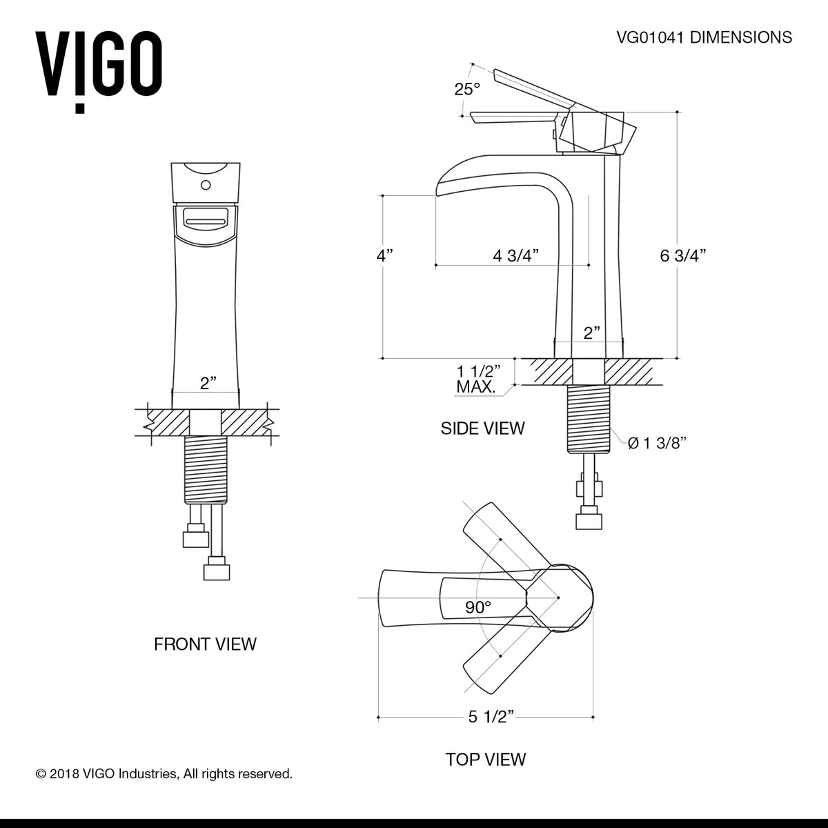 Paloma Single Hole Bathroom Faucet