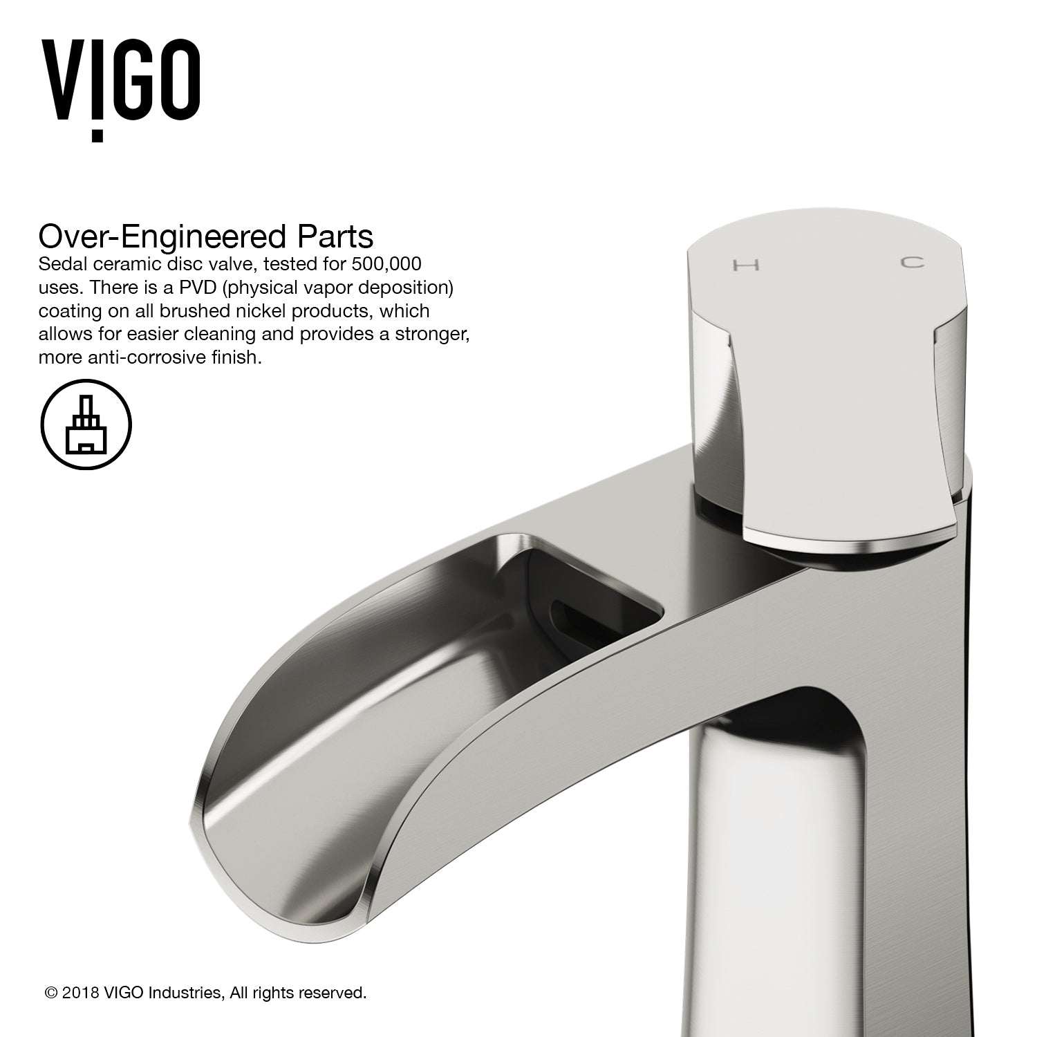 Single hole deck-mounted faucet with ceramic disc cartridge and easy installation