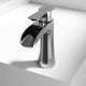 Matte brushed gold Paloma single handle single hole bathroom faucet with waterfall spout and ergonomic handle
