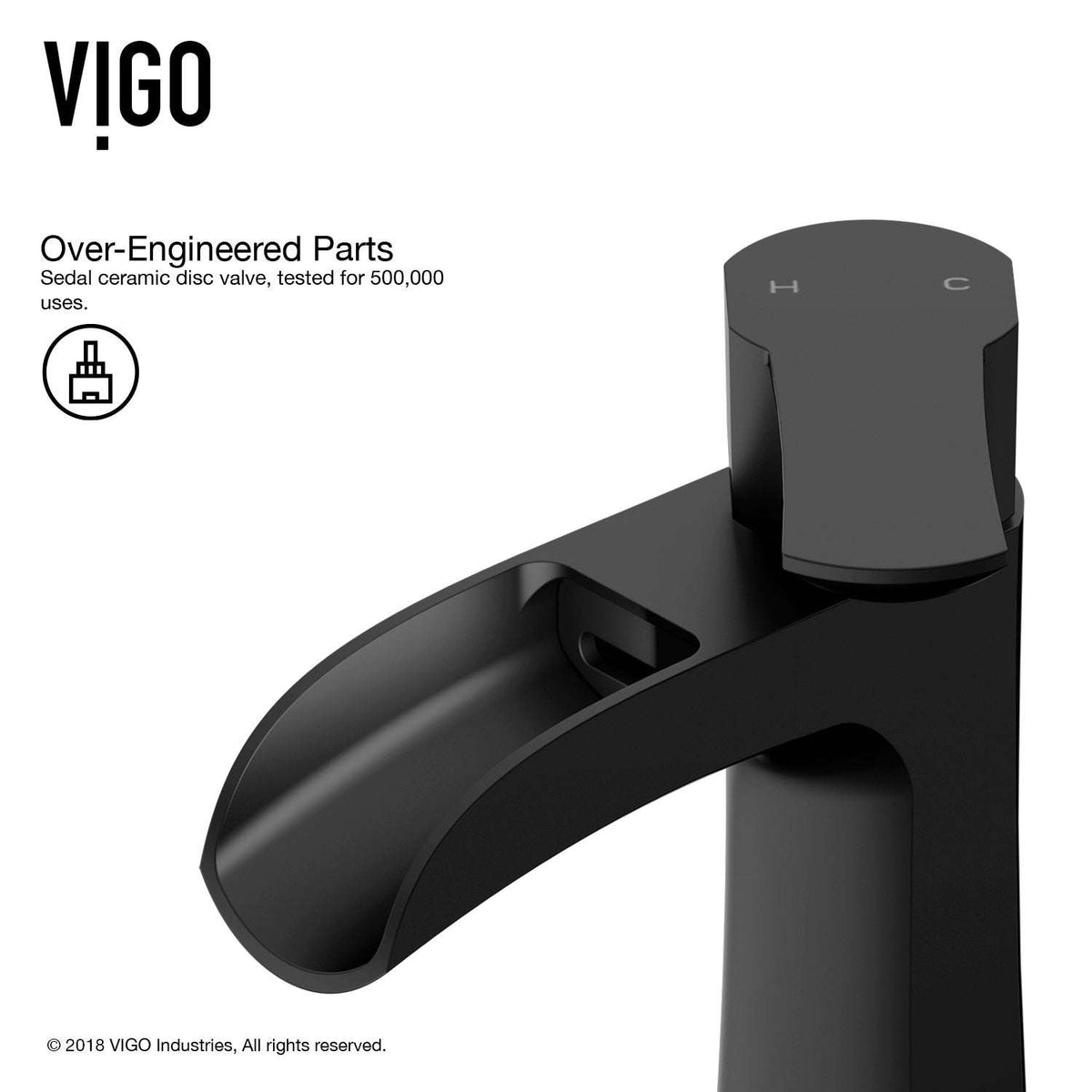 VIGO Paloma Single Handle Single Hole Bathroom Faucet in Matte Brushed Gold with waterfall spout and ergonomic design