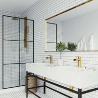 VIGO Paloma single handle single hole bathroom faucet in matte brushed gold with waterfall spout and ergonomic handle