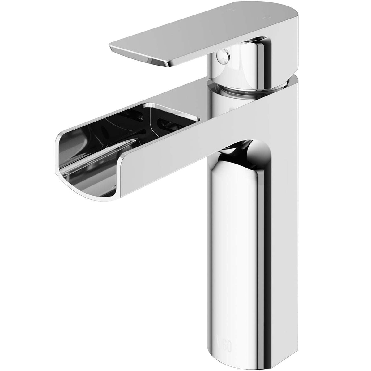 Brass construction waterfall faucet in chrome finish for contemporary bathrooms