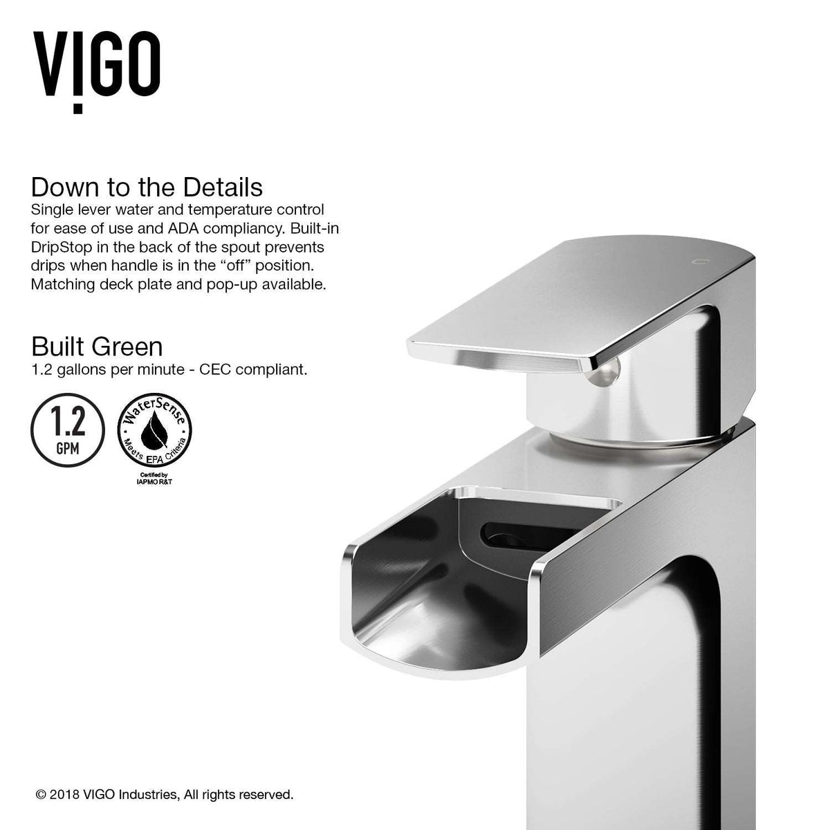 Low lead certified bathroom faucet with drip free ceramic disc cartridge