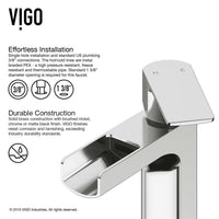 Waterfall spout faucet with tarnish resistant chrome finish