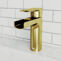Modern deck mounted faucet with ceramic disc valve and low flow performance