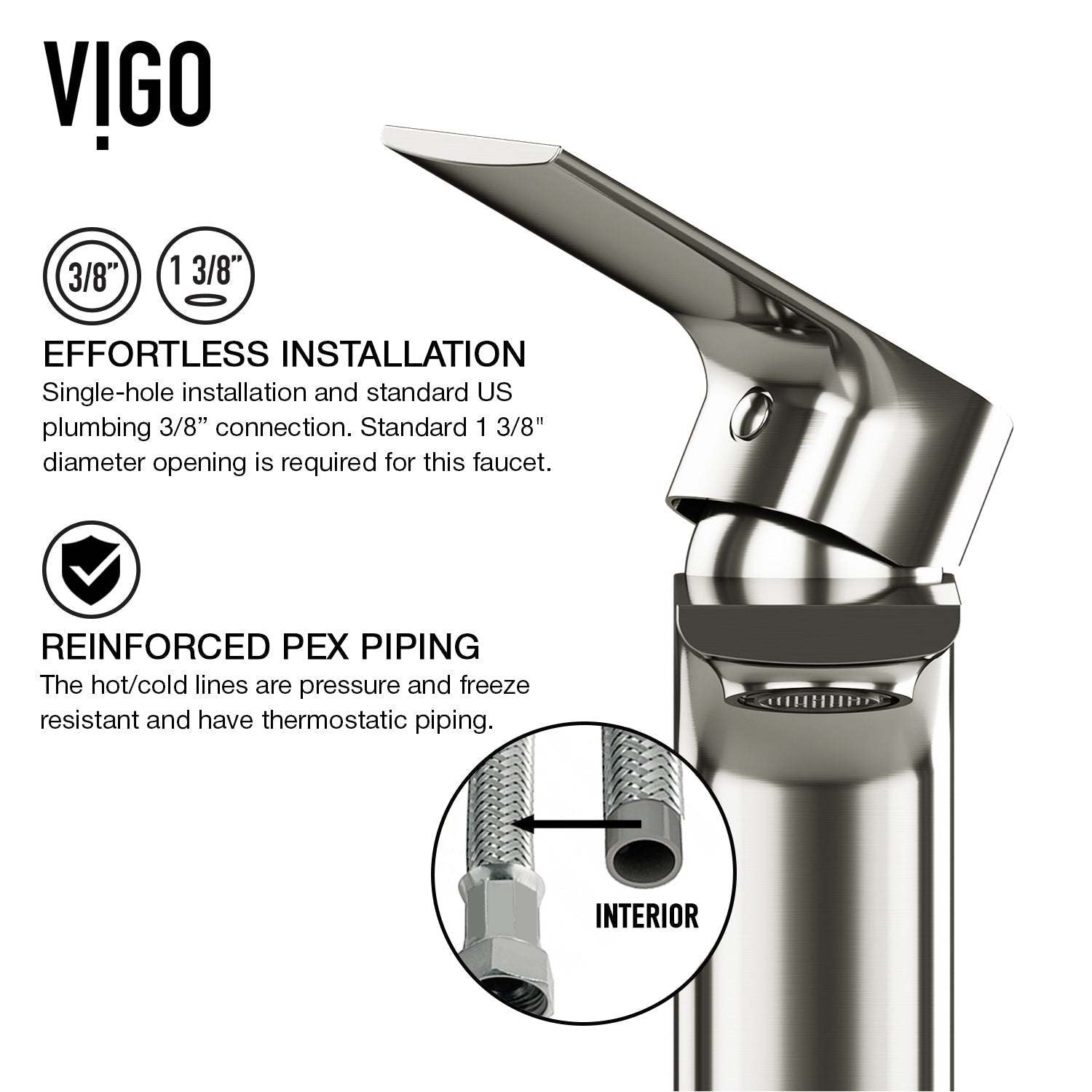 Single hole deck-mounted faucet with 6-inch assembled height