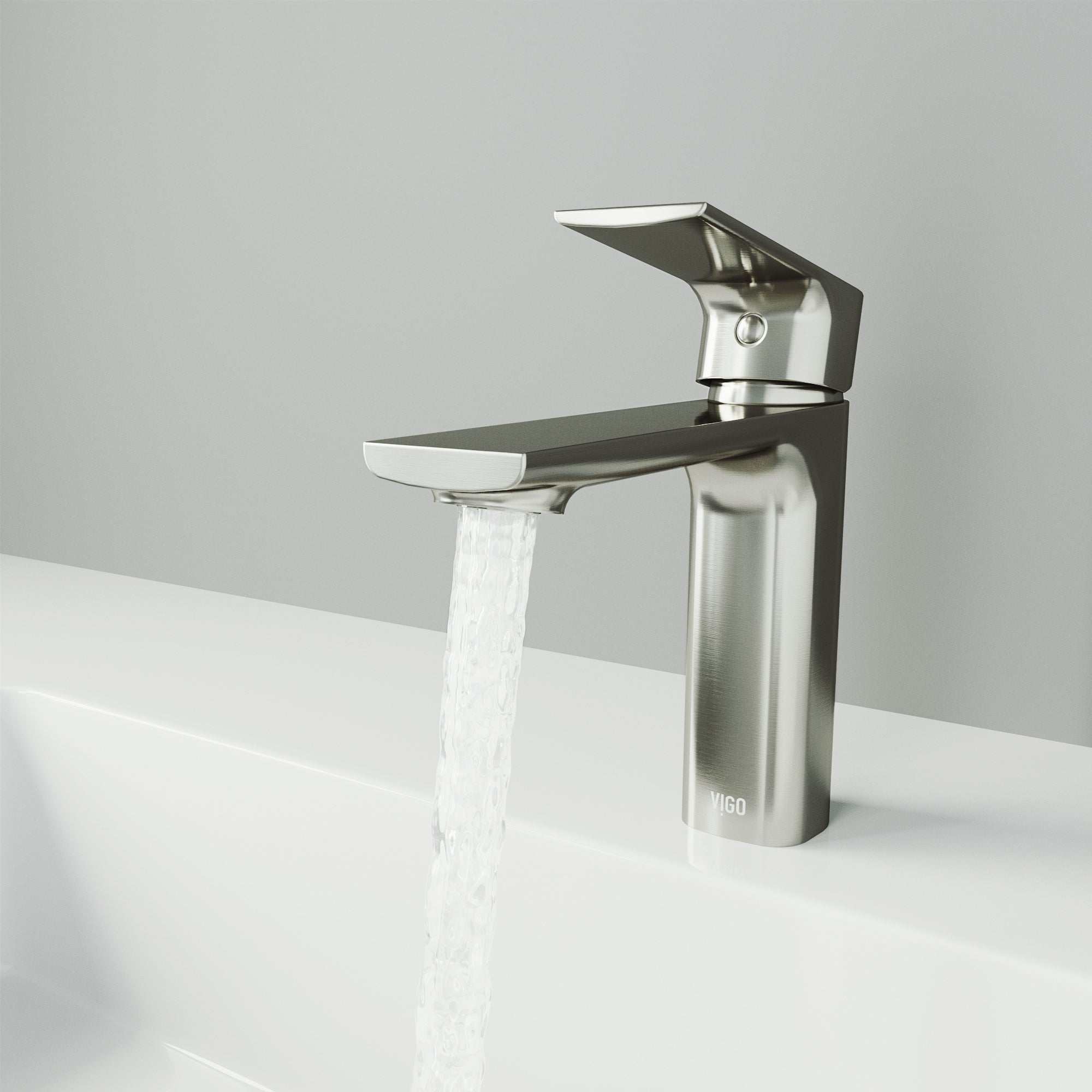 Low flow brass faucet with lever handle and fingerprint-resistant finish