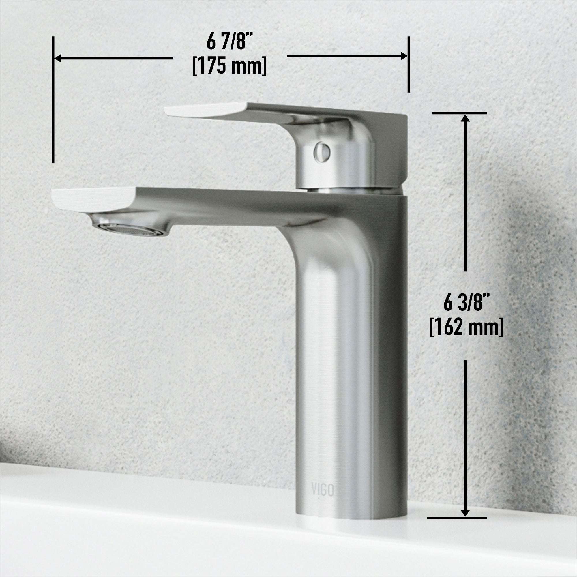 Single hole bathroom faucet with included mounting hardware and supply lines