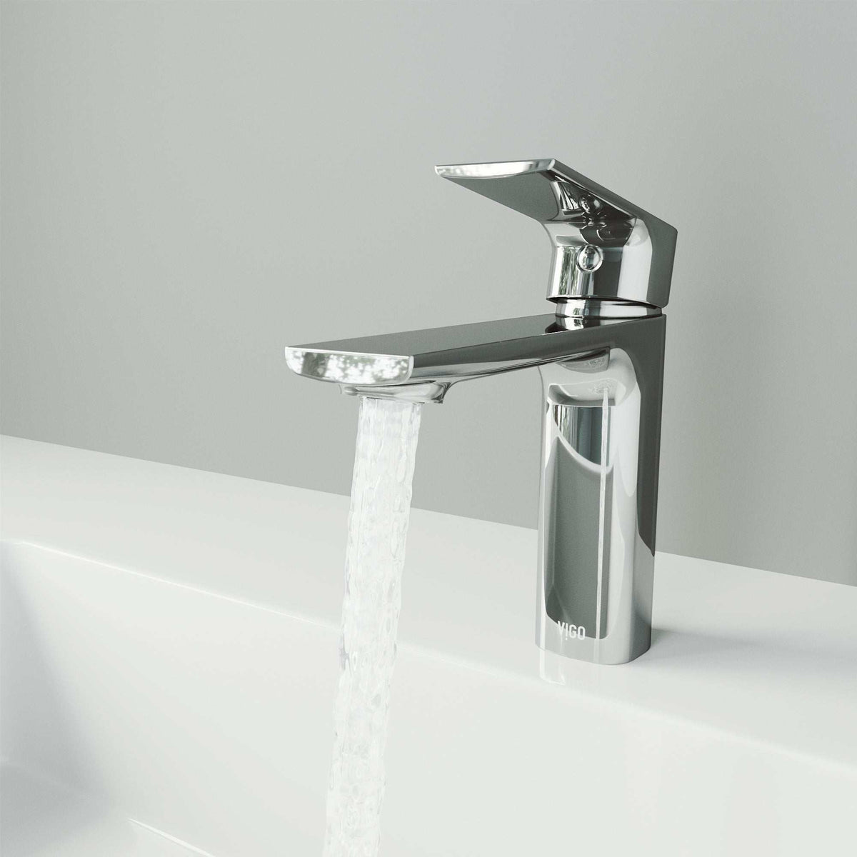 Low flow brass faucet with lever handle and sleek chrome finish