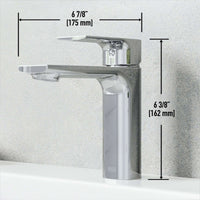 Single hole bathroom faucet with included mounting hardware and supply lines