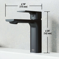Single hole bathroom faucet with included mounting hardware and supply lines