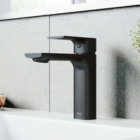 Matte black faucet with NPSM threads and compression connection