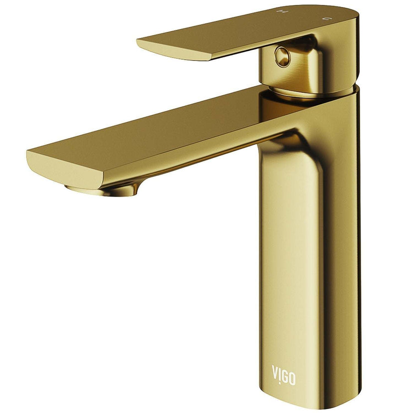 Brass construction bathroom faucet with lever handle and low flow performance