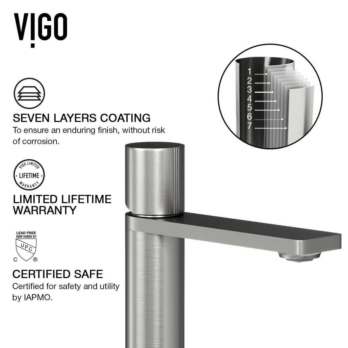 Modern contemporary bathroom faucet with matte black lever and high arc spout