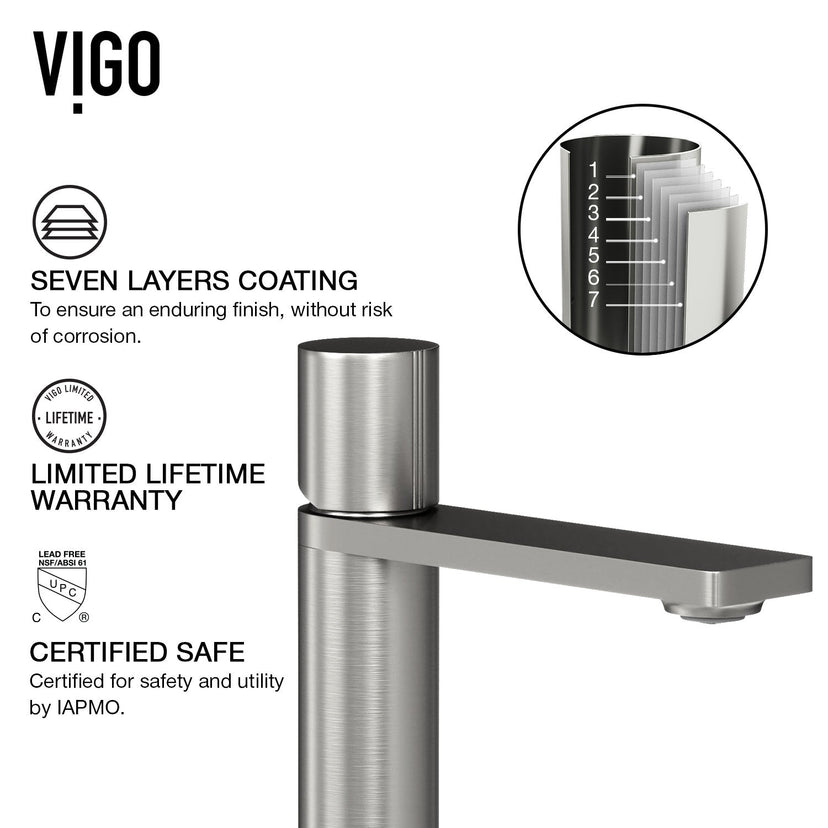 Modern contemporary bathroom faucet with matte black lever and high arc spout