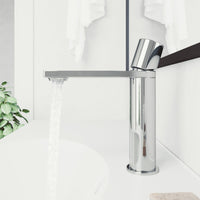 Low lead single hole faucet with chrome finish and waterfall spout