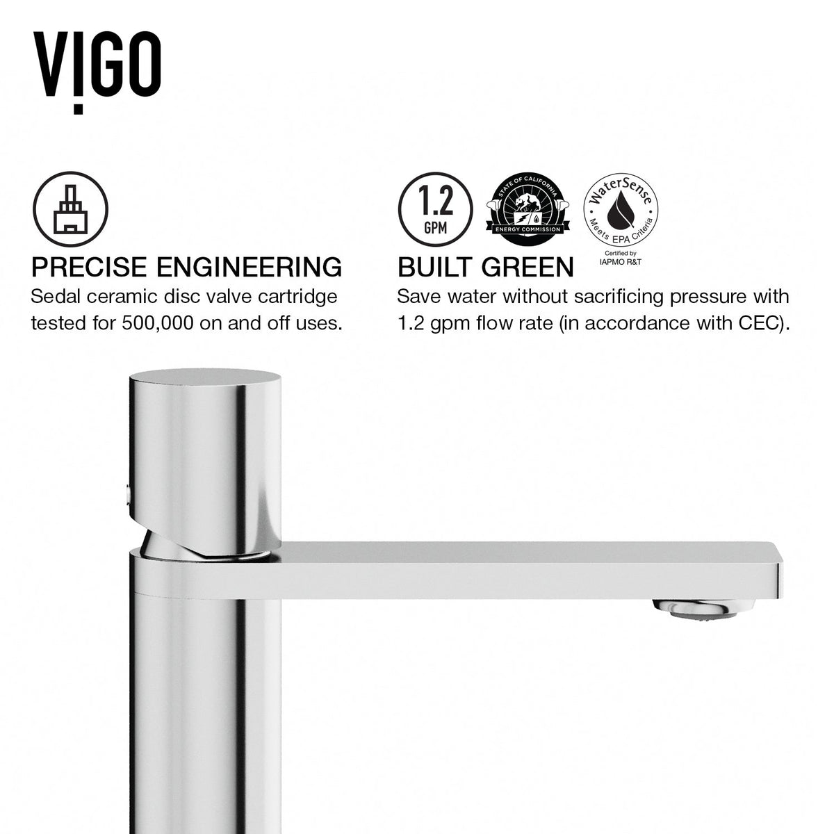 Ceramic disc valve faucet in chrome with easy installation features