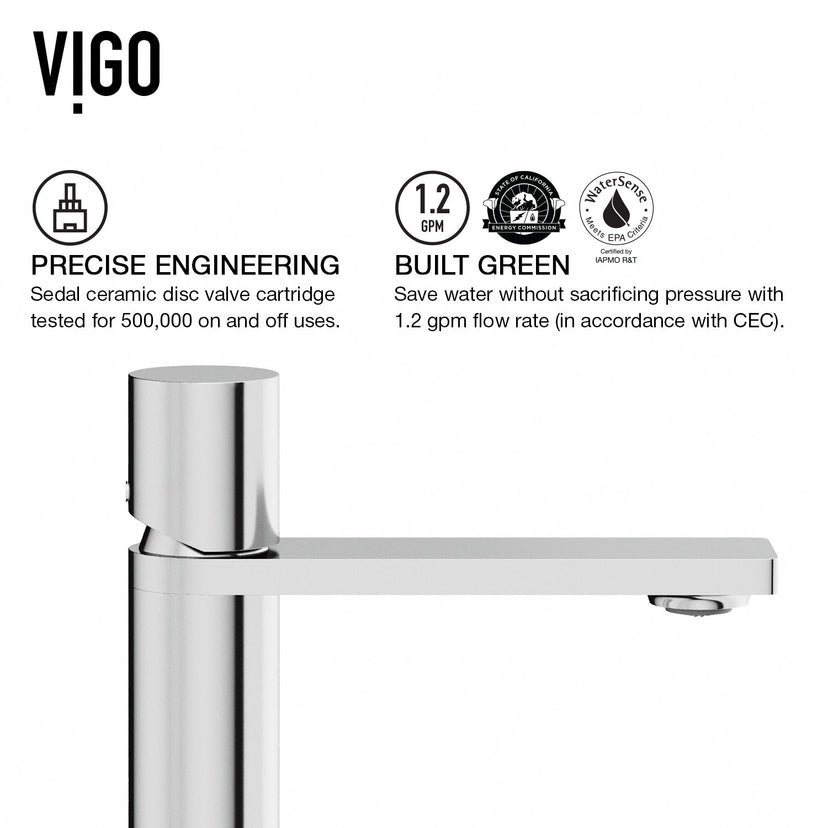 Ceramic disc valve faucet in chrome with easy installation features