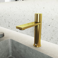 Single hole faucet with high arc spout and corrosion-resistant brass construction