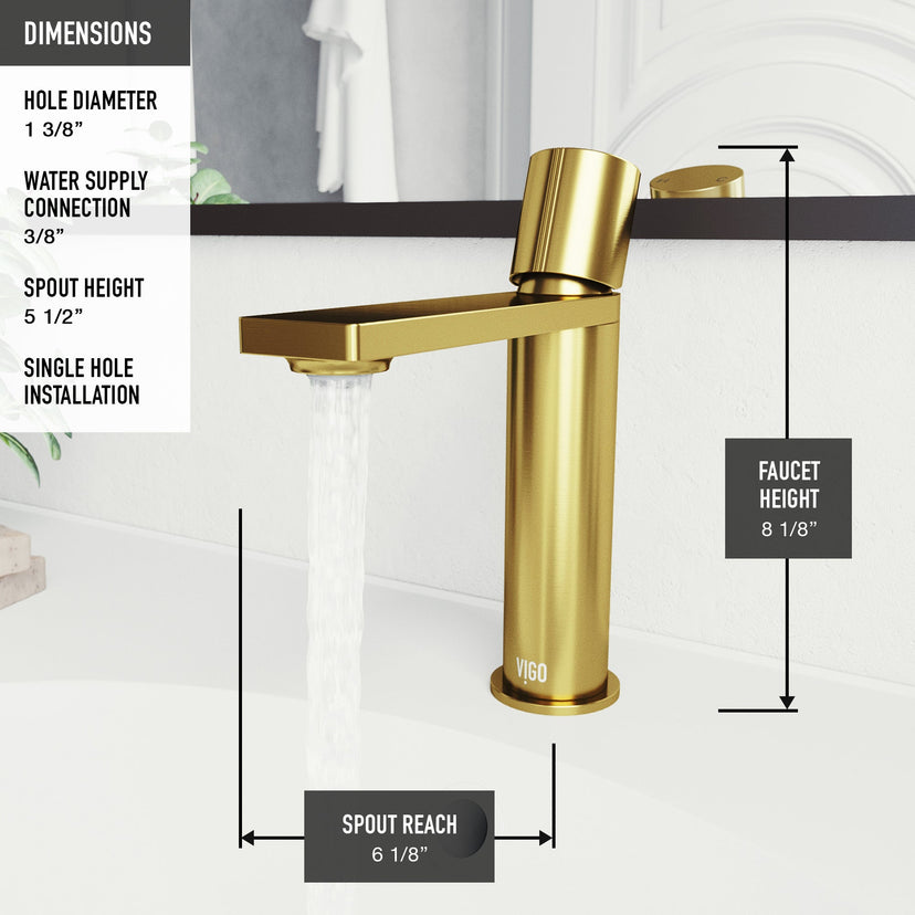 Deck-mounted faucet with compression connection and hot/cold indicators