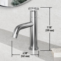 Cass 9 in. Single Hole Bathroom Faucet in chrome with angular spout and industrial wheel handle