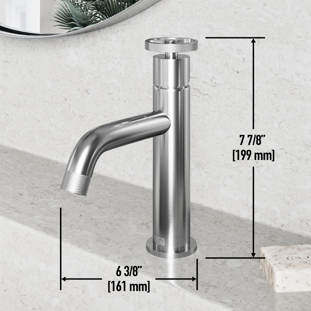 Cass 9 in. Single Hole Bathroom Faucet in chrome with angular spout and industrial wheel handle
